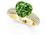 Yellow gold Heart Cut Cut Diamond Milgrain Marquise Band with Prong Setting_1