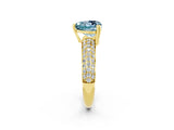 Yellow gold Heart Cut Cut Diamond Milgrain Marquise Band with Prong Setting_2