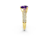 Yellow gold Heart Cut Cut Diamond Milgrain Marquise Band with Prong Setting_2