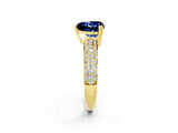 Yellow gold Heart Cut Cut Diamond Milgrain Marquise Band with Prong Setting_2