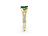 Yellow gold Heart Cut Cut Diamond Milgrain Marquise Band with Prong Setting_2