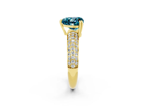 Yellow gold Heart Cut Cut Diamond Milgrain Marquise Band with Prong Setting_2