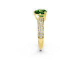 Yellow gold Heart Cut Cut Diamond Milgrain Marquise Band with Prong Setting_2