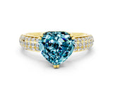 Yellow gold Heart Cut Cut Diamond Milgrain Marquise Band with Prong Setting