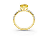 Yellow gold Heart Cut Cut Diamond Milgrain Marquise Band with Prong Setting_3