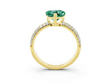 Yellow gold Heart Cut Cut Diamond Milgrain Marquise Band with Prong Setting_3