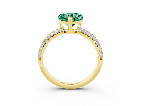 Yellow gold Heart Cut Cut Diamond Milgrain Marquise Band with Prong Setting_3