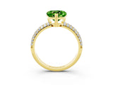 Yellow gold Heart Cut Cut Diamond Milgrain Marquise Band with Prong Setting_3