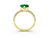 Yellow gold Heart Cut Cut Diamond Milgrain Marquise Band with Prong Setting_3