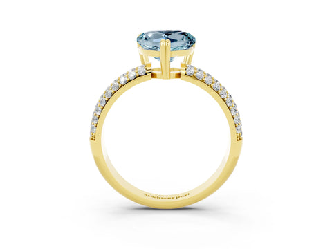 Yellow gold Heart Cut Cut Diamond Milgrain Marquise Band with Prong Setting_3