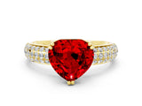 Yellow gold Heart Cut Cut Diamond Milgrain Marquise Band with Prong Setting