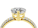 Yellow gold Heart Cut Cut Diamond Milgrain Marquise Band with Prong Setting_4