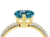 Yellow gold Heart Cut Cut Diamond Milgrain Marquise Band with Prong Setting_4