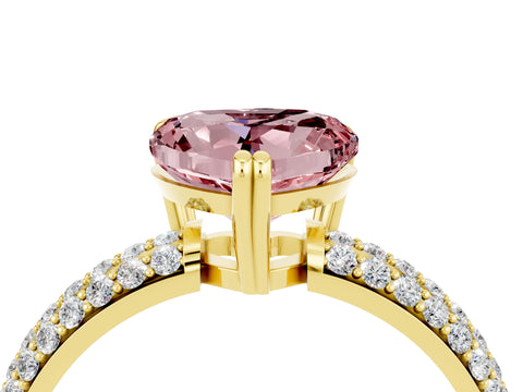 Yellow gold Heart Cut Cut Diamond Milgrain Marquise Band with Prong Setting_4