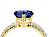 Yellow gold Heart Cut Cut Diamond Milgrain Marquise Band with Prong Setting_4