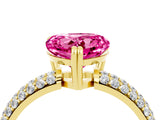 Yellow gold Heart Cut Cut Diamond Milgrain Marquise Band with Prong Setting_4