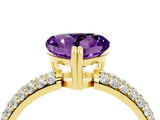 Yellow gold Heart Cut Cut Diamond Milgrain Marquise Band with Prong Setting_4
