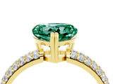 Yellow gold Heart Cut Cut Diamond Milgrain Marquise Band with Prong Setting_4