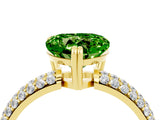 Yellow gold Heart Cut Cut Diamond Milgrain Marquise Band with Prong Setting_4