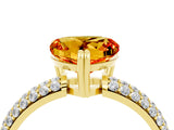 Yellow gold Heart Cut Cut Diamond Milgrain Marquise Band with Prong Setting_4