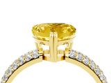 Yellow gold Heart Cut Cut Diamond Milgrain Marquise Band with Prong Setting_4