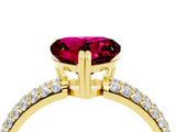 Yellow gold Heart Cut Cut Diamond Milgrain Marquise Band with Prong Setting_4