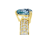 Yellow gold Heart Cut Cut Diamond Milgrain Marquise Band with Prong Setting_5