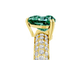 Yellow gold Heart Cut Cut Diamond Milgrain Marquise Band with Prong Setting_5