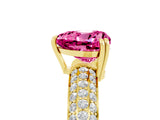 Yellow gold Heart Cut Cut Diamond Milgrain Marquise Band with Prong Setting_5