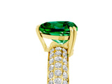 Yellow gold Heart Cut Cut Diamond Milgrain Marquise Band with Prong Setting_5