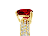 Yellow gold Heart Cut Cut Diamond Milgrain Marquise Band with Prong Setting_5