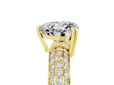 Yellow gold Heart Cut Cut Diamond Milgrain Marquise Band with Prong Setting_5
