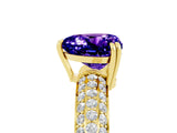 Yellow gold Heart Cut Cut Diamond Milgrain Marquise Band with Prong Setting_5