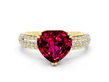 Yellow gold Heart Cut Cut Diamond Milgrain Marquise Band with Prong Setting