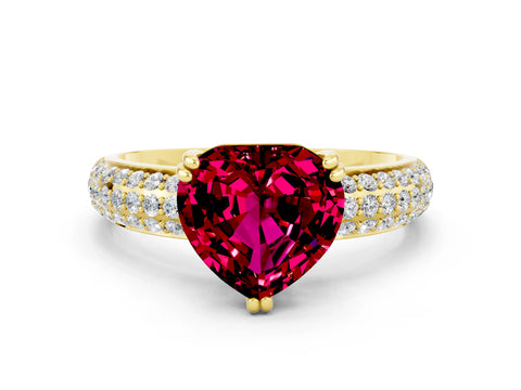 Yellow gold Heart Cut Cut Diamond Milgrain Marquise Band with Prong Setting