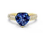 Yellow gold Heart Cut Cut Diamond Milgrain Marquise Band with Prong Setting