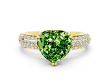 Yellow gold Heart Cut Cut Diamond Milgrain Marquise Band with Prong Setting