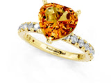 Yellow gold Heart Cut Cut Diamond Pavé Band with Four-Prong Setting_1