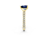 Yellow gold Heart Cut Cut Diamond Pavé Band with Four-Prong Setting_2
