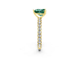 Yellow gold Heart Cut Cut Diamond Pavé Band with Four-Prong Setting_2