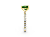 Yellow gold Heart Cut Cut Diamond Pavé Band with Four-Prong Setting_2