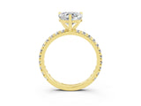 Yellow gold Heart Cut Cut Diamond Pavé Band with Four-Prong Setting_3