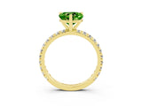 Yellow gold Heart Cut Cut Diamond Pavé Band with Four-Prong Setting_3