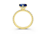 Yellow gold Heart Cut Cut Diamond Pavé Band with Four-Prong Setting_3