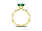 Yellow gold Heart Cut Cut Diamond Pavé Band with Four-Prong Setting_3