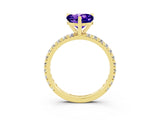 Yellow gold Heart Cut Cut Diamond Pavé Band with Four-Prong Setting_3