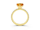 Yellow gold Heart Cut Cut Diamond Pavé Band with Four-Prong Setting_3