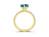 Yellow gold Heart Cut Cut Diamond Pavé Band with Four-Prong Setting_3