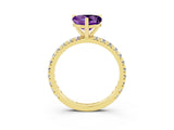 Yellow gold Heart Cut Cut Diamond Pavé Band with Four-Prong Setting_3