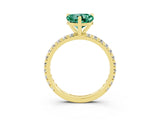 Yellow gold Heart Cut Cut Diamond Pavé Band with Four-Prong Setting_3